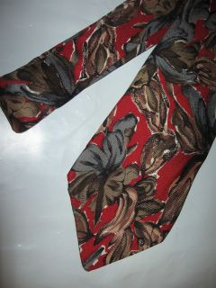 Mens NEW Red Blue Brown Floral Silk Tie Necktie JOHN WEITZ ~ Free US 
