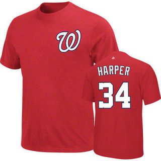 Bryce Harper Washington Nationals Youth Red Majestic Name and Number T 