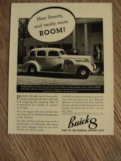 1936 advertisement BUICK ROADMASTER beauty room ANTIQUE AD general 