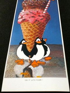   Flair Penguin and Ice Cream Print California Artist Robert Marble