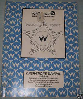 POLICE FORCE ORIGINAL WILLIAMS INSTRUCTION MANUAL/BOOK