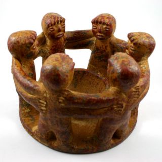 Circle of Friends Mexican Candleholder, 6 Friends, 4.5 Inches Tall