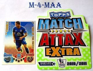 TIM CAHILL 10 11 Man Of The Match Attax Extra 2010 M8
