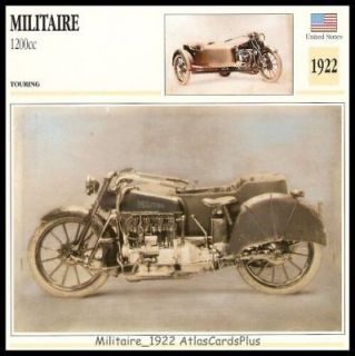 Bike Card 1922 Militaire 1200 inline four sidecar w/rev