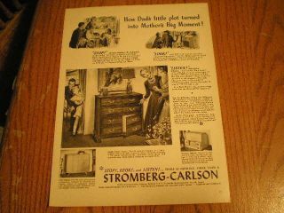 1948 Stromberg Carlson Radio Phonograph Large Ad Dad Suprises Mom