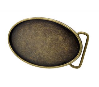 Distressed Bronze Oval Belt Buckle Blank   Add your Own Design 