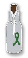   Cancer Green Awareness Ribbon Beer Bottle Koozie Huggie Cover Pin New