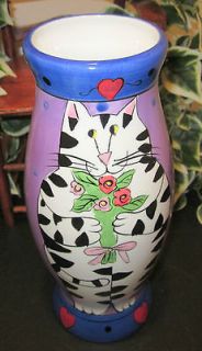   Catzilla 10 Porcelain Ceramic Vase with Cats by Candace Reiter
