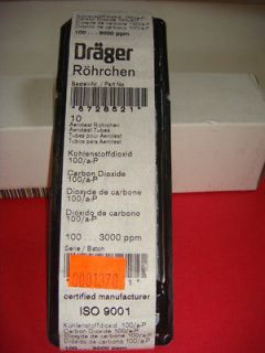 10 Draeger Areotest Tubes Carbon Dioxide 100/ a P 6728521 SCBA 