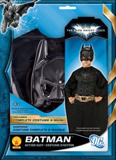 Boys Child Batman The Dark Knight Rises Action Complete Costume & Mask