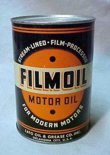   FILMOIL MOTOR OIL QUART CAN NEAR MINT CATO OIL OKLAHOMA CITY OK
