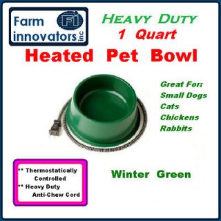   HEATED ELECTRIC DOG CAT PET WATER BOWL OUTDOOR WATERER 1 QUART