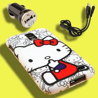 Case+Car Charger for Samsung Galaxy S II 2 S2 Skyrocket Hello Kitty I 