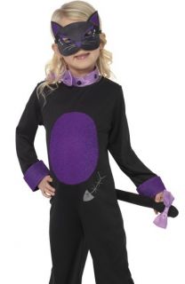 Kids Black Kitty Cat Outfit Girls Halloween Costume