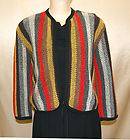 Vintage 60s 1960s Dupont Orion Acrylic Striped Cable Knit Sweater