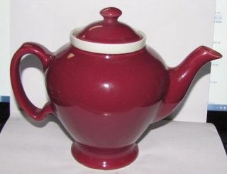 McCormick Tea Teapot Baltimore U.S.A. Vintage Large Pottery Maroon Pot
