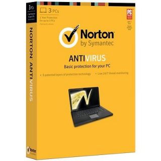   NEW Symantec Norton Antivirus 2013 for 3 PCs Retail Latest Version