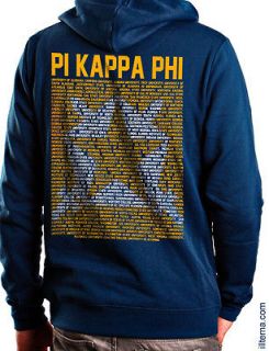 ΠΚΦ Pi Kappa Phi Hoodie Sweatshirt Hooded PKP Shirt Chapters