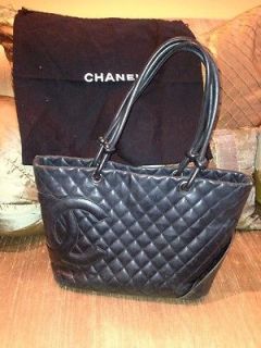 Authentic Chanel Classic Cambon Ligne quilted Large purse handbag bag 