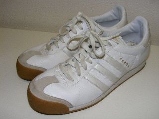   White Leather Sneaker Womens 10 Retro Excellent Gold Athletic Suede