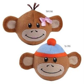 Dog MONKEY BUSINESS Chew Squeaker Rubber BALL Puppy Toy Plush Toys 