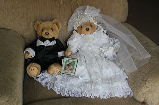   Bride & Groom Wedding Bears Elegantly Dressed 14 inch tall w/ tags