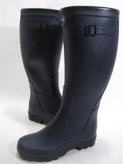 LE CHAMEAU WOMENS COUNTRY LADY RAIN BOOT MARINE BLUE RUBBER SIZE 5.5 