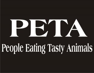 PETA PEOPLE EATING TASTY ANIMALS Food Novelty Cool Adult Humor Tee 