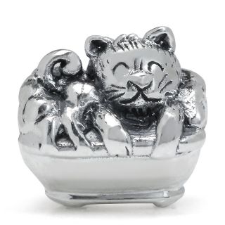   Nagara 925 Sterling Silver CAT IN BATHTUB European Charm Bead kbrt