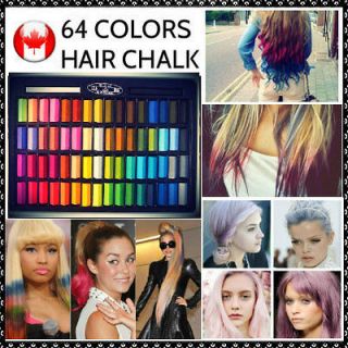 64 Color Temporary Color Dye Hair Chalk Pastel DIY Salon Kit Club Xmas 