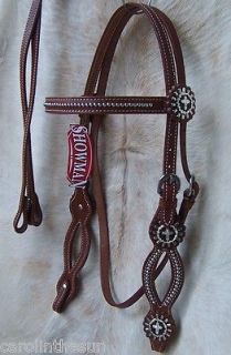   CROSS Conchos Silver Spots Cutout Cheeks Includes Reins New Tack