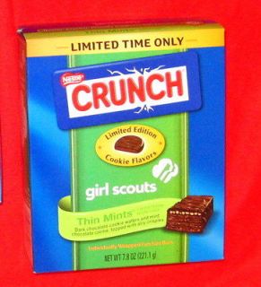   CRUNCH THIN MINTS CANDY BARS~7.8 OZ~LTD GIRL SCOUT COOKIE~CHOCOLA​TE