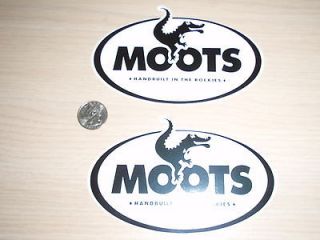 New 2X Moots Titanium Black Bike Stickers, Perfect for your Bicycle 