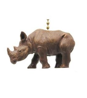 African Safari Rhino Rhinoceros Horn Fan Light Pull