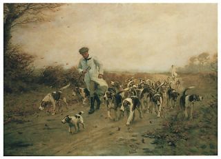 1920 Charles Edward Stewart, Scottish Artist, Hunting Hounds, Terrier 