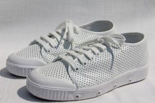 SPRING COURT Womens G2 Punch White Perforated Leather Sneakers Shoes 