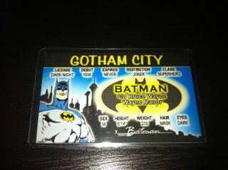   ID Card, Batman Halloween Costume, The Dark Knight, Joker, Bane
