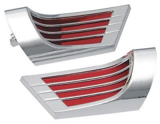   1961 CHEVROLET IMPALA ARM REST REFLECTORS CHROME & RED NEW SET OF TWO