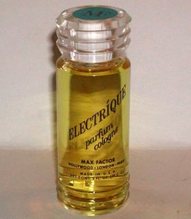 Vintage Max Factor ELECTRIQUE Parfum Cologne Perfume 2 oz.