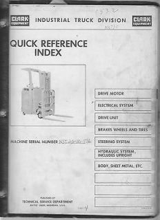 Clark Industrial Truck Forklift Parts Manual NST25