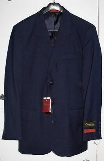 New Vitaliano Solid Navy Blue 150S Mens 2 Piece Dress Suit 34R 28W 