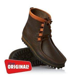 Clarks Originals Wallabee Way Mens Boots   Dark Green Leather