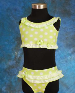 CLEARANCE SALE: Girl Green Swimsuit Swimwear Swimming Costume 2pc 3 4T 