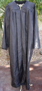   Gown BLACK 5 55 Short SHINY Choir Clergy Judge Robe Nun Costume EUC