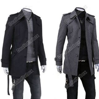   Excellence Woolen Trench Coat Cloak Jacket Waist Belt Button VE4A