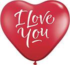   LOVE YOU MODERN SCRIPT 15 heart shape balloons Qualatex red white