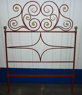 Hand Decorated Sicilian Wrought Iron Single Bed, circa 1850