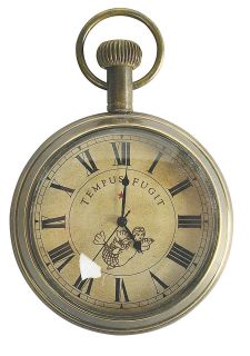 AUTHENTIC MODELS Brass Victorian Nautical Pocket Watch Antique 