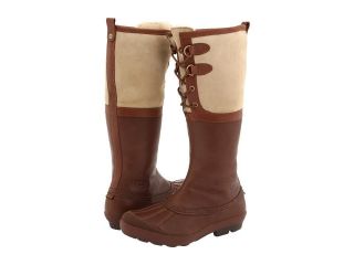 UGG Women Belcloud Leather Waterproof Duck Boots Cognac Brown 1900 COG