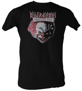 Killer Klowns From Outer Space T shirt Clown Face Adult Black Tee
